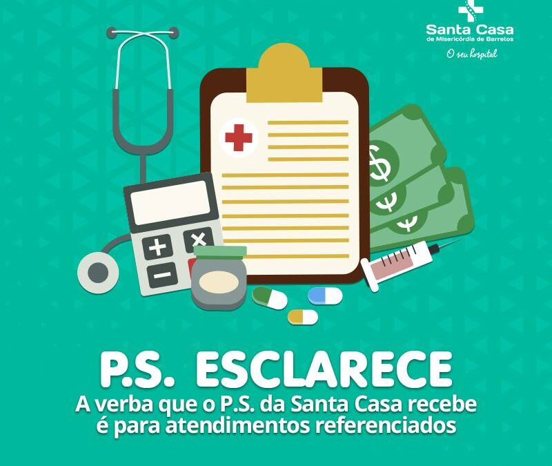 O Pronto Socorro da Santa Casa é contratado e remunerado somente para atendimentos referenciados